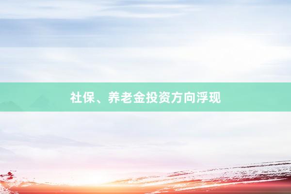 社保、养老金投资方向浮现