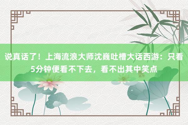 说真话了！上海流浪大师沈巍吐槽大话西游：只看5分钟便看不下去，看不出其中笑点