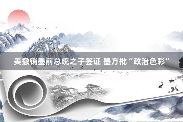 美撤销墨前总统之子签证 墨方批“政治色彩”