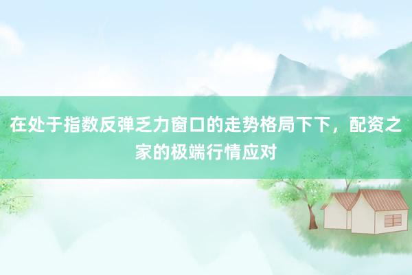 在处于指数反弹乏力窗口的走势格局下下，配资之家的极端行情应对