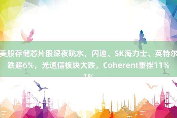 美股存储芯片股深夜跳水，闪迪、SK海力士、英特尔跌超6%，光通信板块大跌，Coherent重挫11%