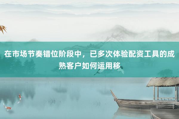 在市场节奏错位阶段中，已多次体验配资工具的成熟客户如何运用移