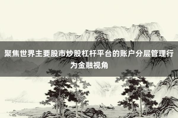 聚焦世界主要股市炒股杠杆平台的账户分层管理行为金融视角