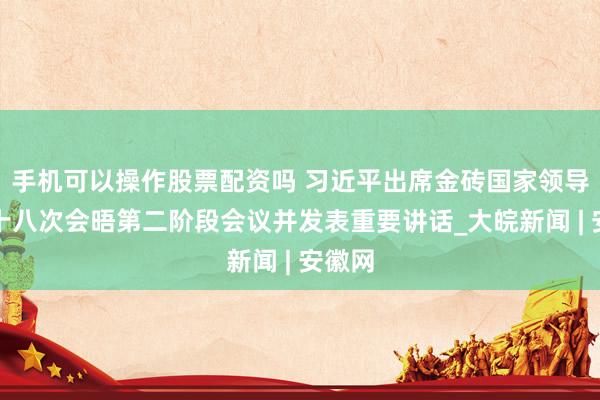 手机可以操作股票配资吗 习近平出席金砖国家领导人第十八次会晤第二阶段会议并发表重要讲话_大皖新闻 | 安徽网